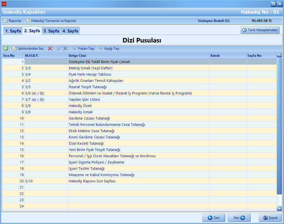 Hakediş İç Kapak (Dizi Pusulası)