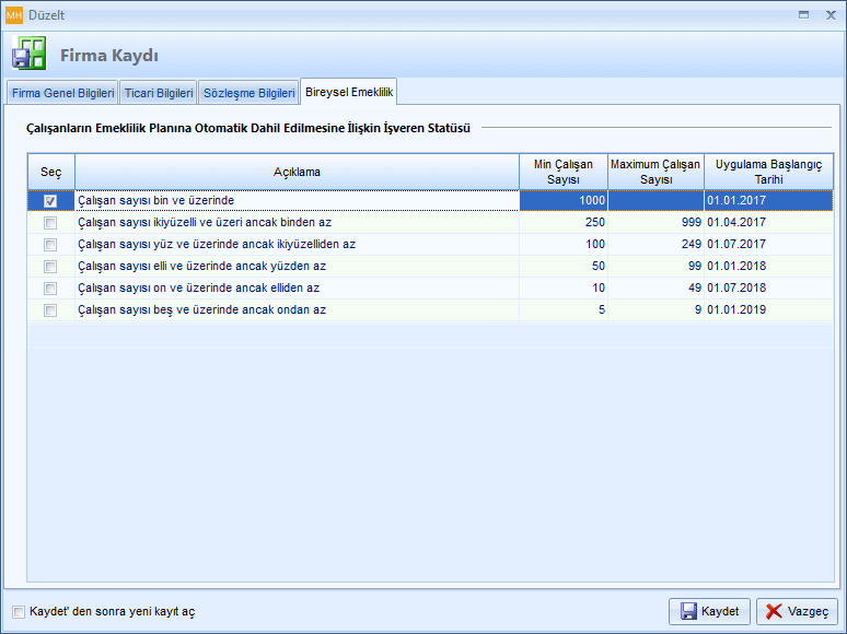 Bireysel Emeklilik Sistemi Kapsam Tarihi