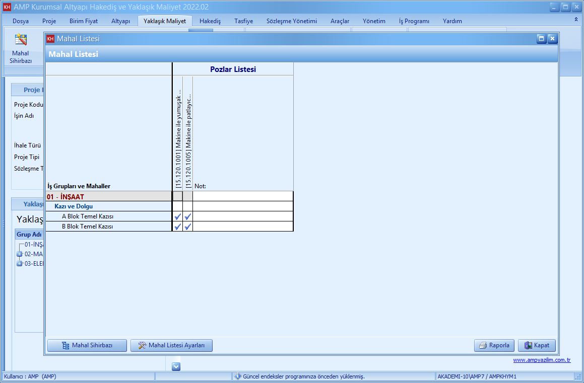 Mahal Listesi Aktarım